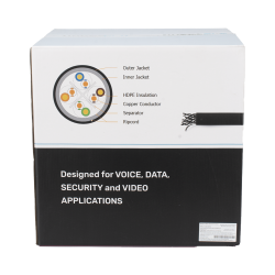 Bobina de Cable UTP 305 m, Cat6 Con DOBLE FORRO, para Exterior, CLIMAS EXTREMOS, Color Negro